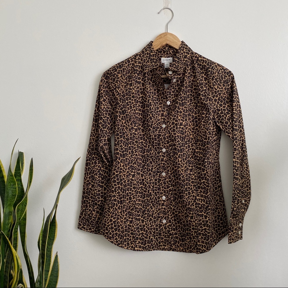 JCREW NWT XXS animal print oxford 🐆